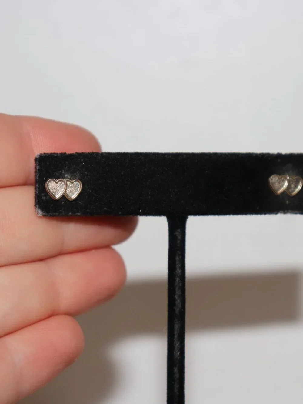 ✨ Vintage Gold Double‑Heart Post Earrings • 3/8” Wide • Pierced ✨